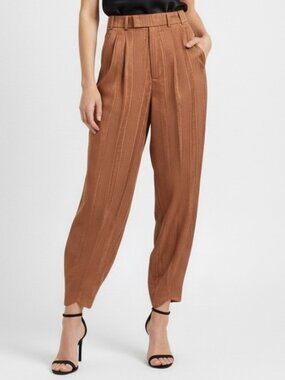 Gucci Orange Taffeta Moire Pleated Barrel Leg Pants - 36/25" Waist 🇮🇹